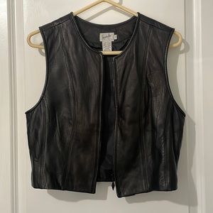 Vintage Jaqueline Ferrer Black leather Vest